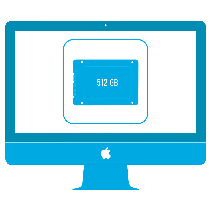 Замена SDD SATA 512GB + MacOS + чистка профилактика iMac 21.5″ (A1418) 2012-2017